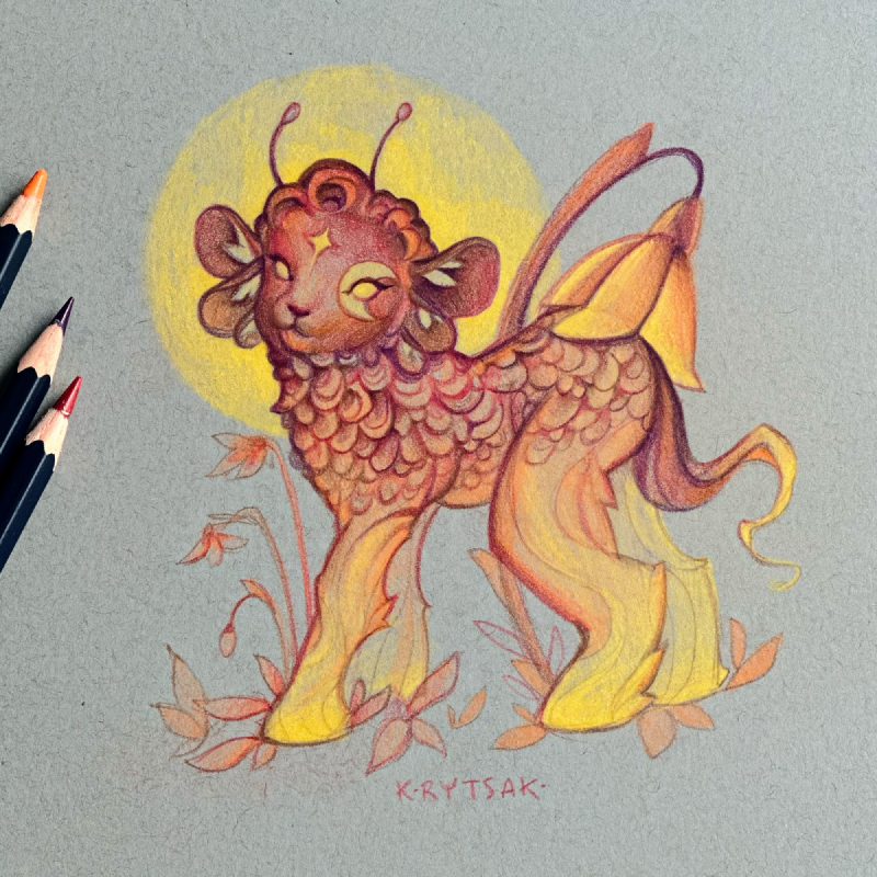 Lamb kissed by Butterfly